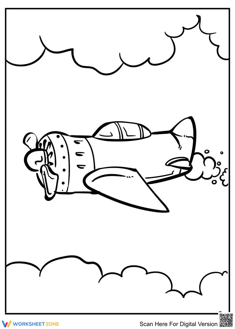 Little Airplane Coloring Page | Essential Grade K-5 Ready - Page 1