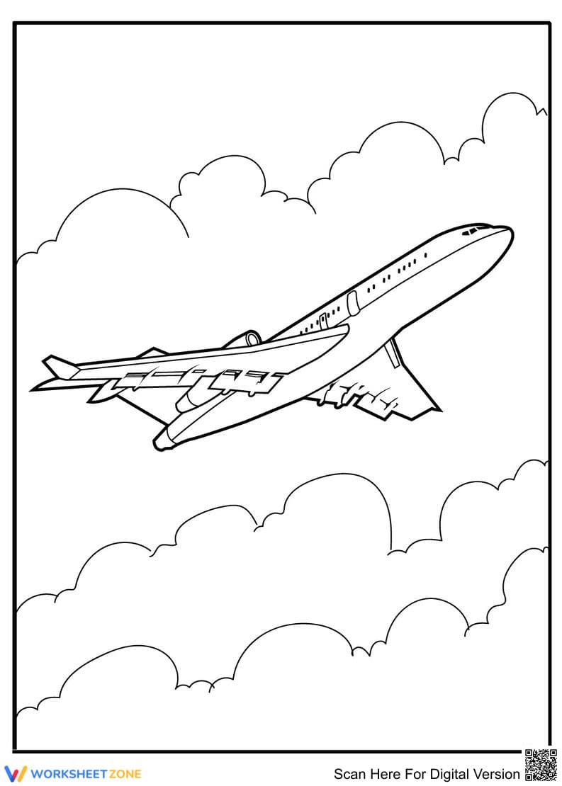 Printable Airplane Coloring Page | Grade K-5 Art - Page 1