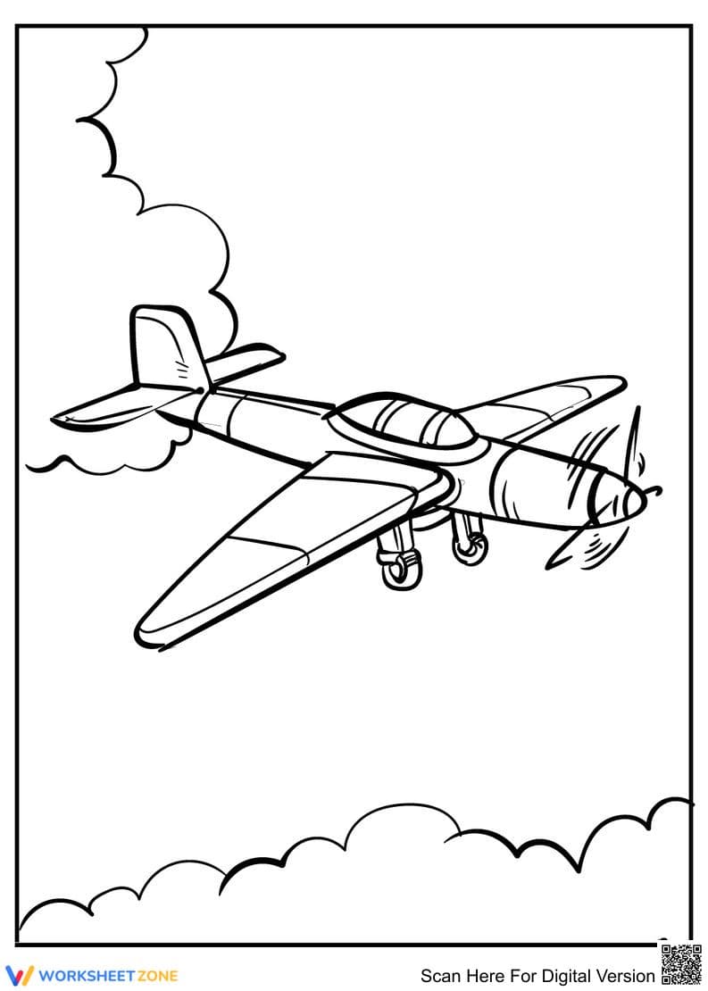 Airplane Coloring Page | Essential Grade K-5 Printable - Page 1