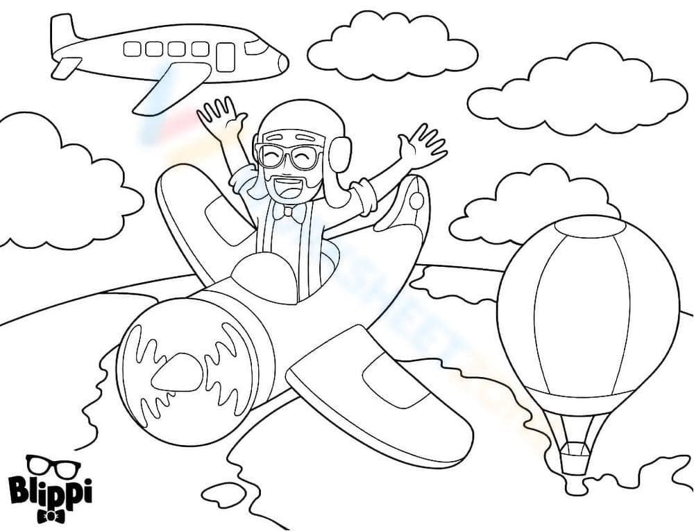Aviation Adventure Coloring Page - Page 1