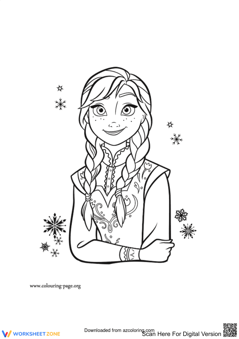 Anna Coloring Page | Printable Grade K-5 Activity - Page 1