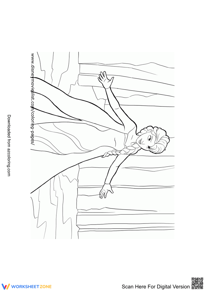 Powerful Elsa Coloring Page - Page 1