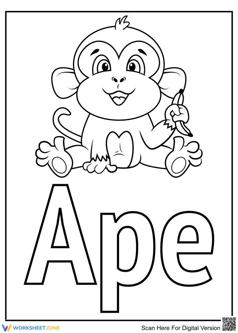 Letter A Coloring Worksheet | Essential Kindergarten English - Page 1