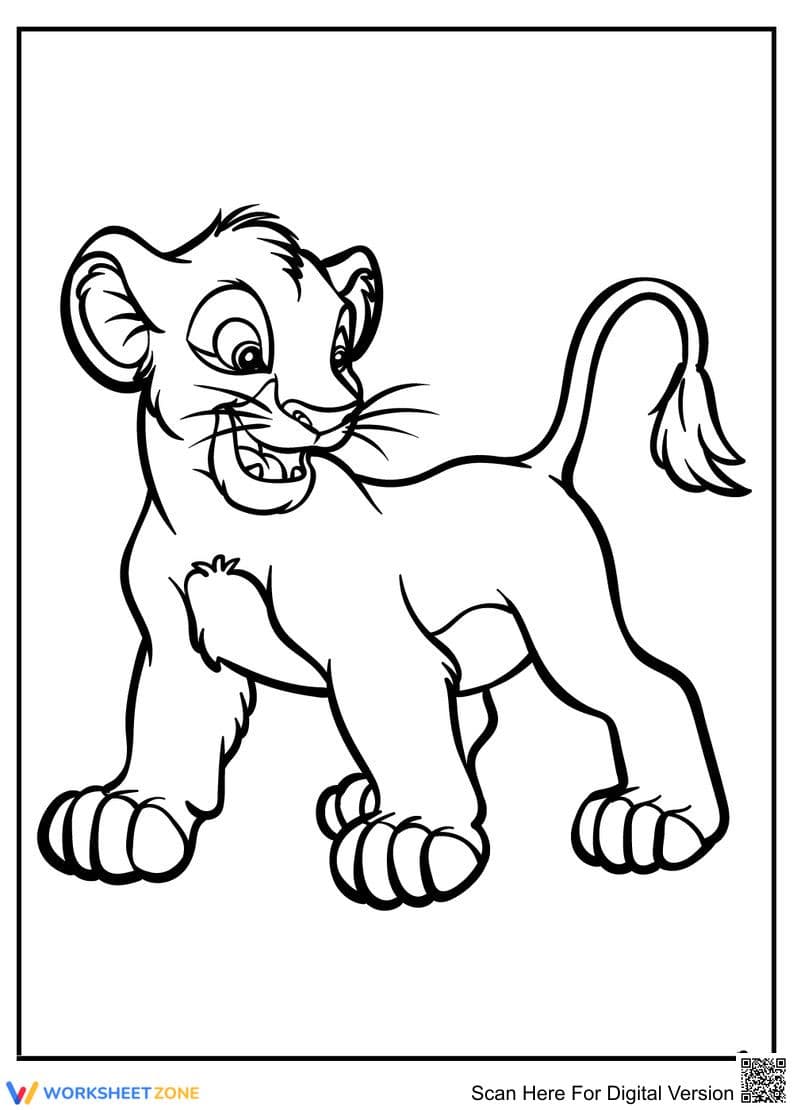 Printable Lion King Coloring Page | Grade K - Page 1