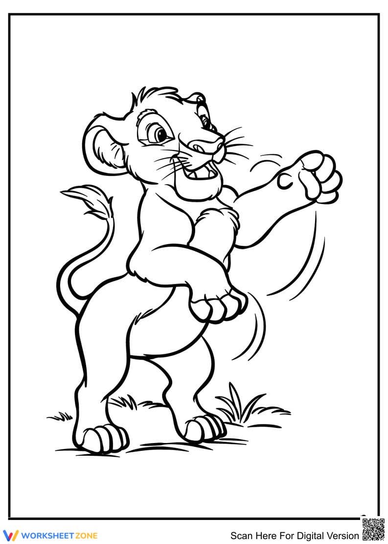 Playful Lion King Coloring Page | Essential Grade K-2 - Page 1