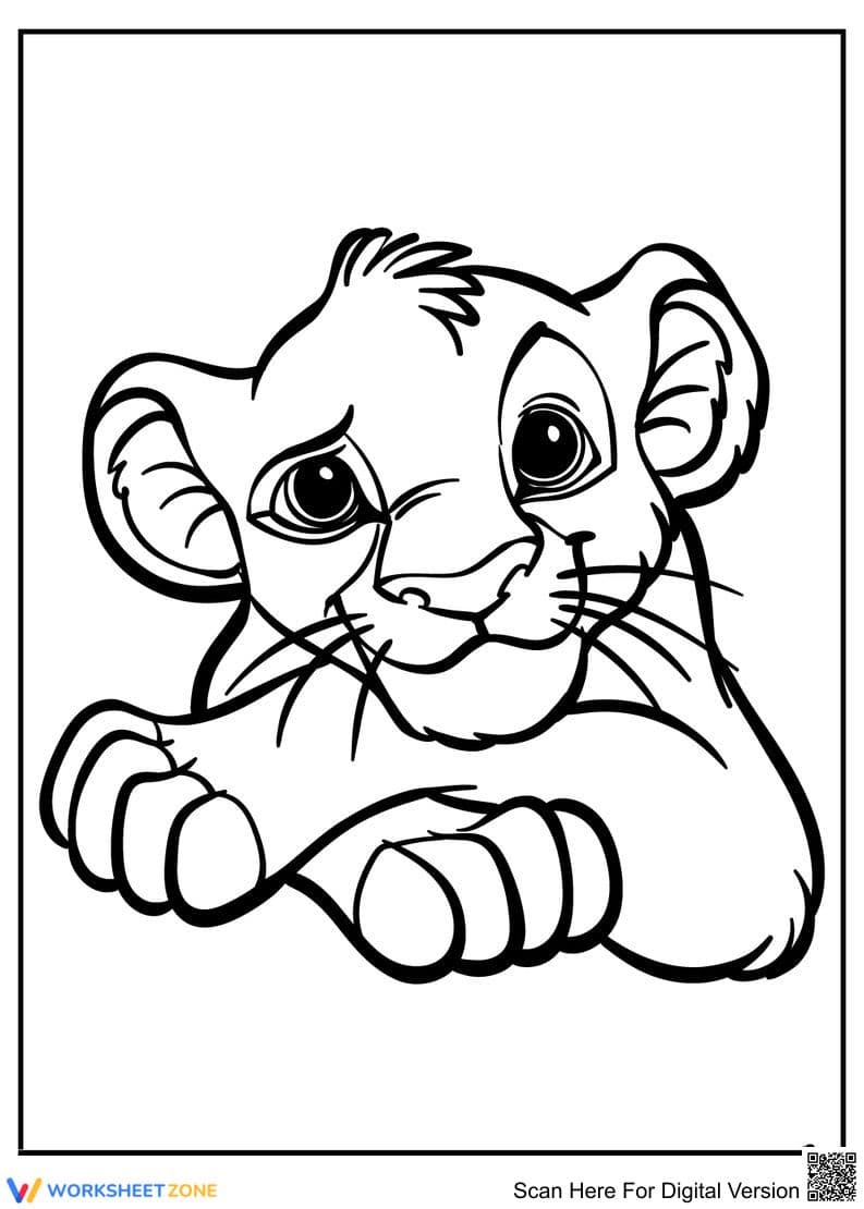 Lion King Coloring Page | Essential Kindergarten Art - Page 1
