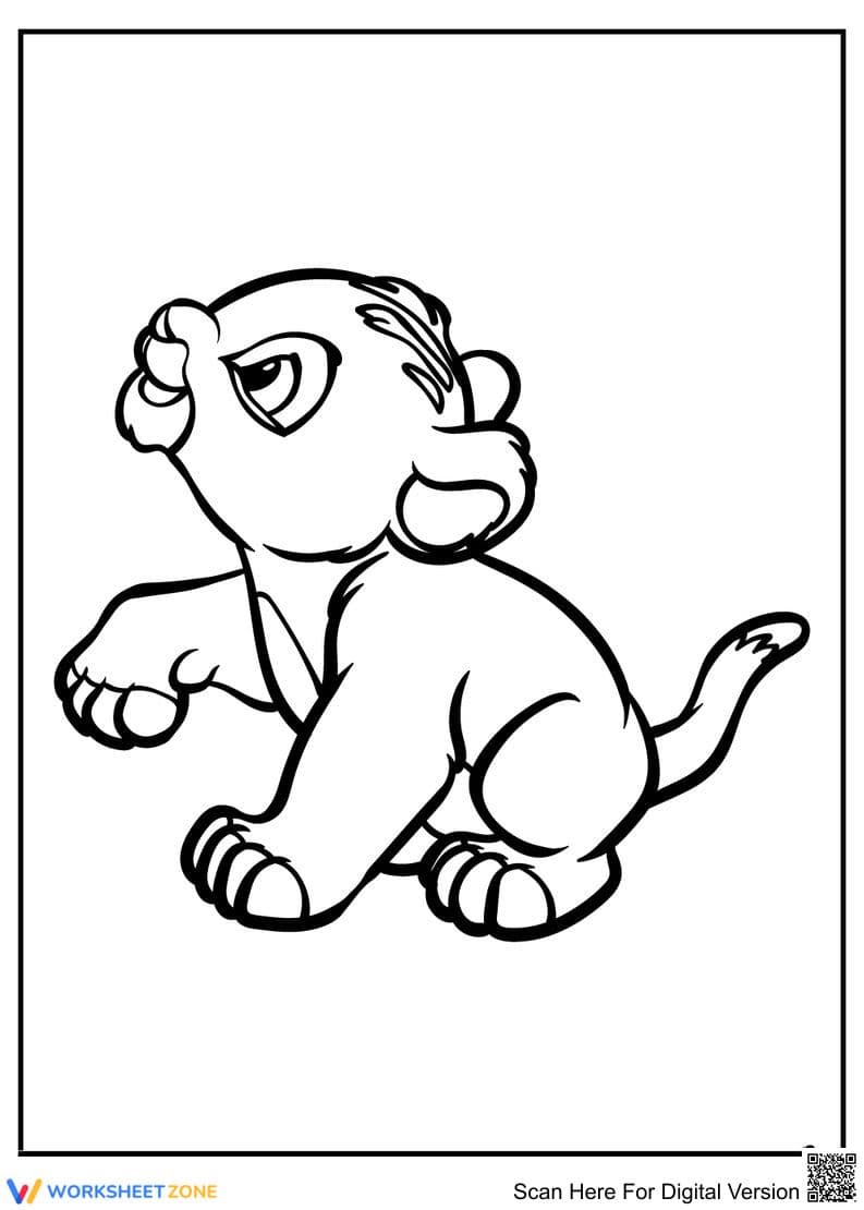 Little Lion King Coloring Page | Essential Kindergarten Art - Page 1