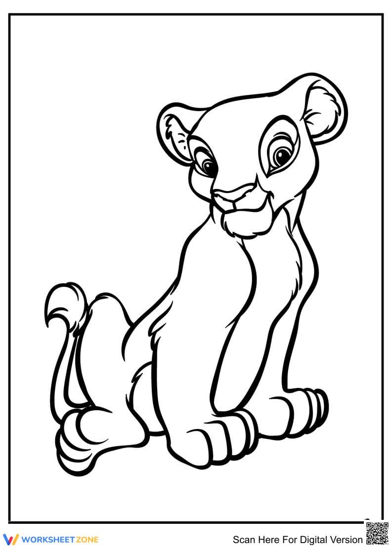 Printable Lion King Coloring Worksheet | Grade K - Page 1