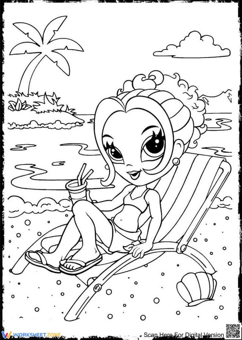 Beach Coloring Page | Printable Grade K-5 Art - Page 1