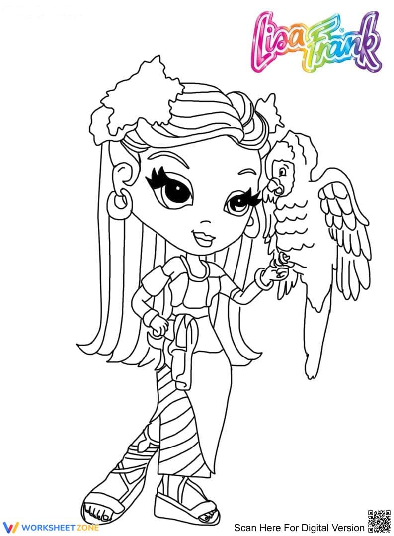 Printable Lisa Frank Coloring Worksheet | Grade K Ready - Page 1