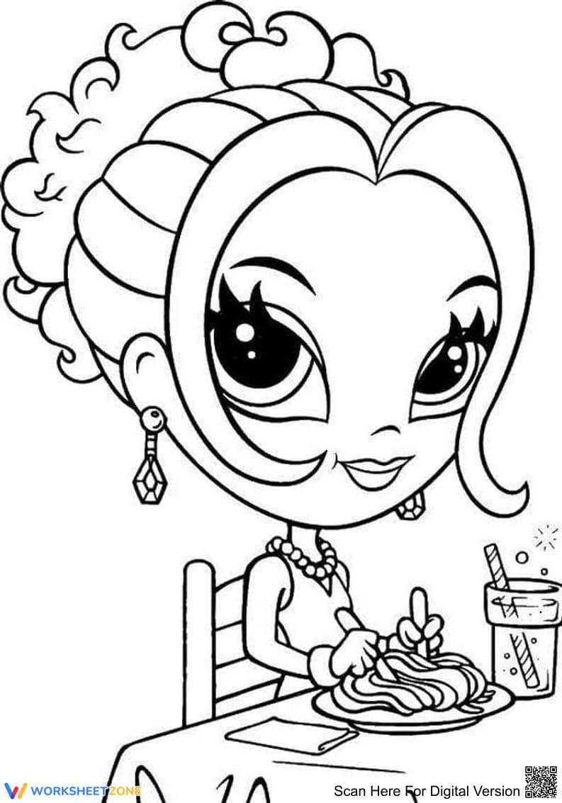 Lisa Frank Pasta Coloring Page | Essential Grade K-2 - Page 1