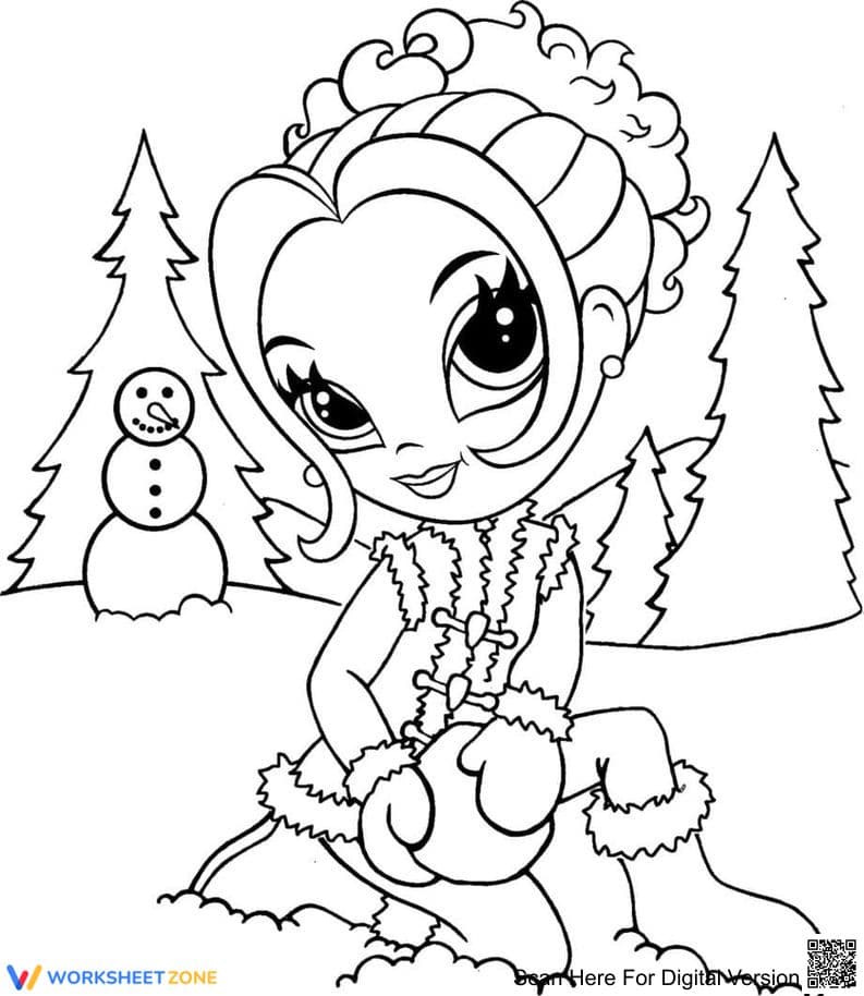 Printable Winter Coloring Page | Grade K-5 English - Page 1