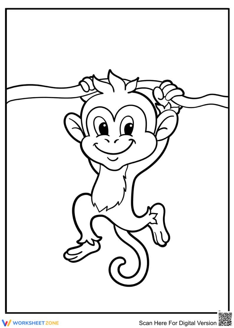Swinging Monkey: Playful Animal Fun - Page 1