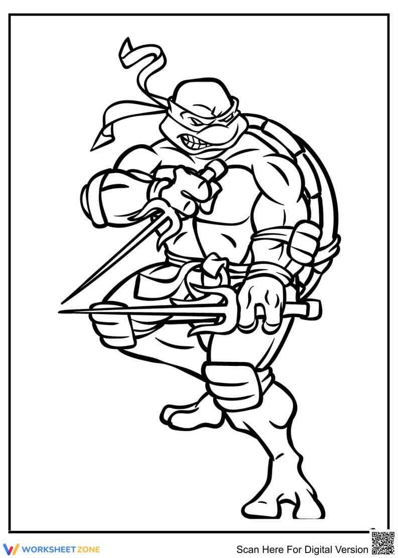 Cowabunga! Ninja Turtles Worksheet for Learning! - Page 1