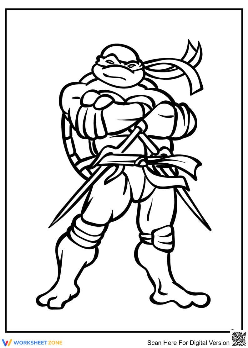 Grade 1 Ninja Turtle — Printable No-Prep Worksheet - Page 1
