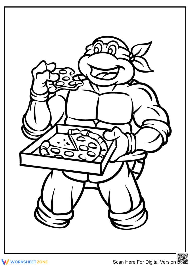 Pizza Time! Ninja Turtle Worksheet for Fun! - Page 1