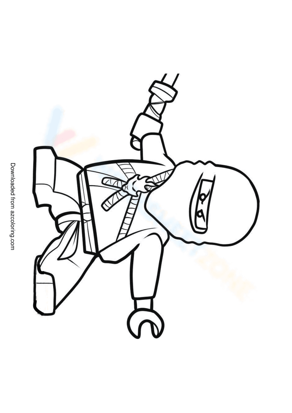 Lego Ninja With Sword Coloring Page - Page 1