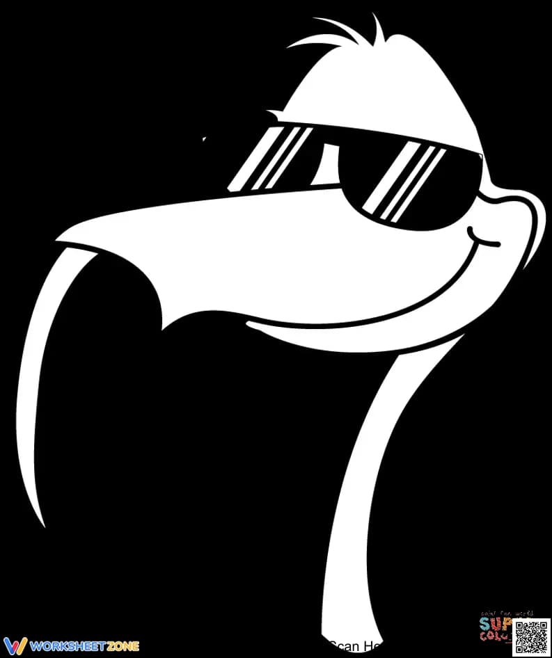 Cool Flamingo Portrait Worksheet - Page 1