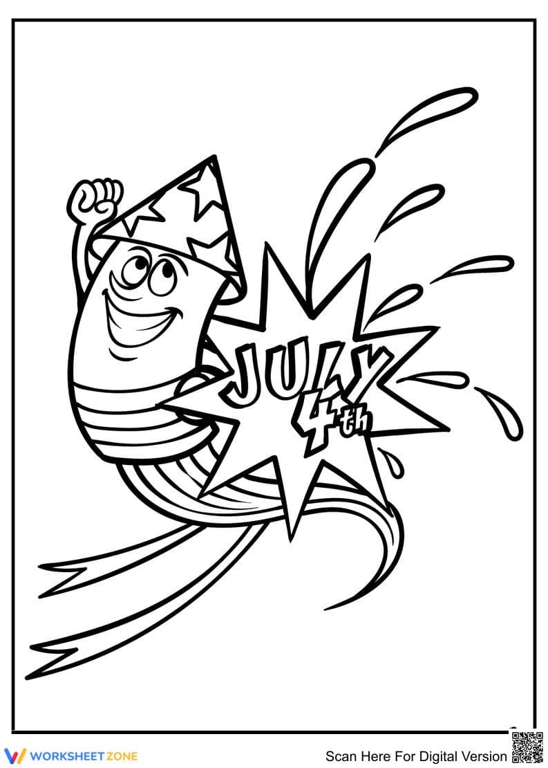 Kindergarten July 4th — Printable No-Prep Worksheet - Page 1