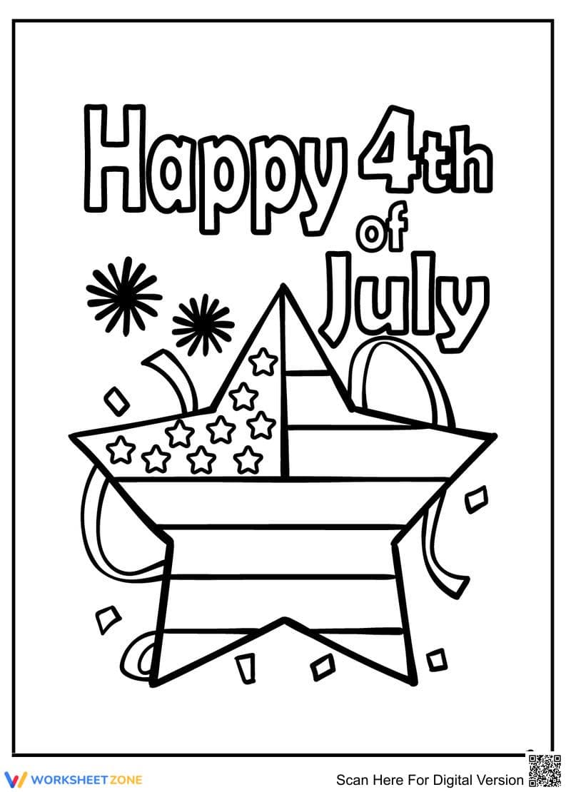 4th of July Coloring Page | Essential Holiday Printable - Page 1