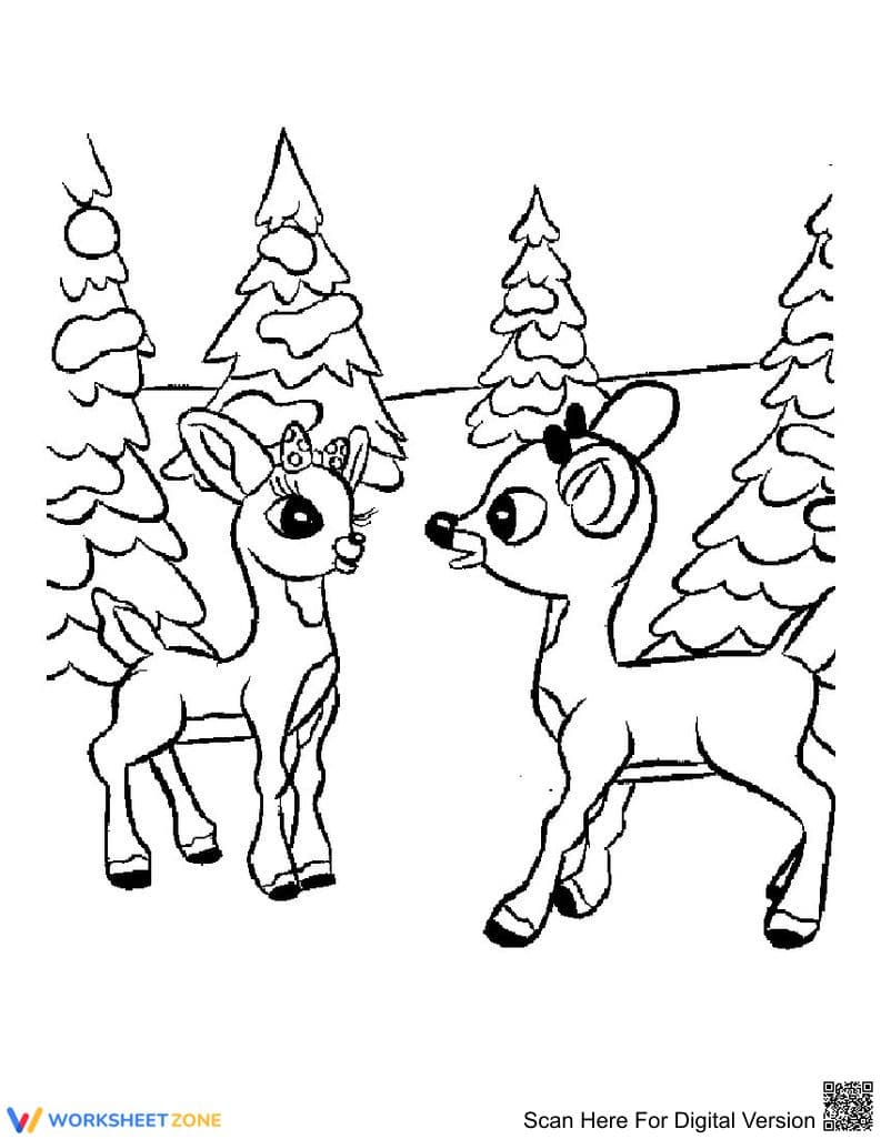 Reindeer Coloring Page | Essential Grade K-5 Printable - Page 1