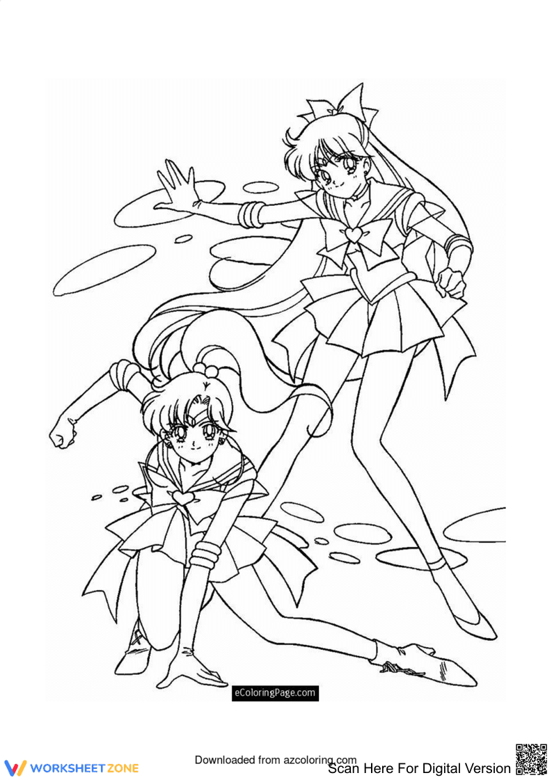 Printable Sailor Moon Coloring Page | Grade K-2 Art - Page 1