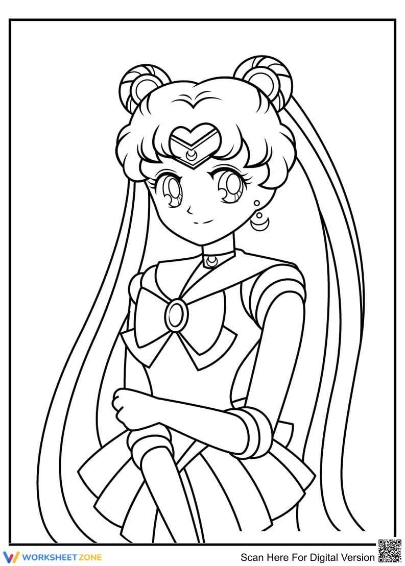 Grade K-5 Sailor Moon — Printable No-Prep Worksheet - Page 1