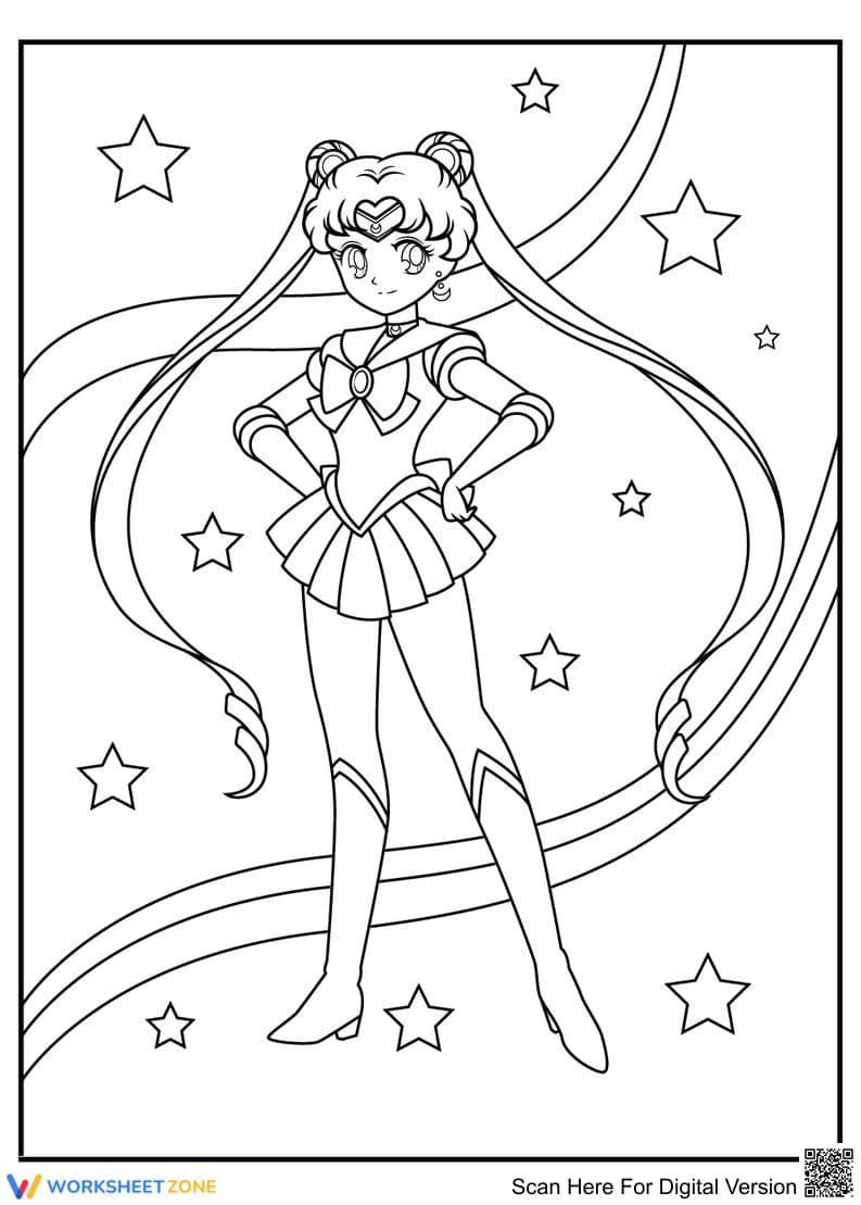 Sailor Moon Coloring Page | Essential Grade K-5 Art - Page 1