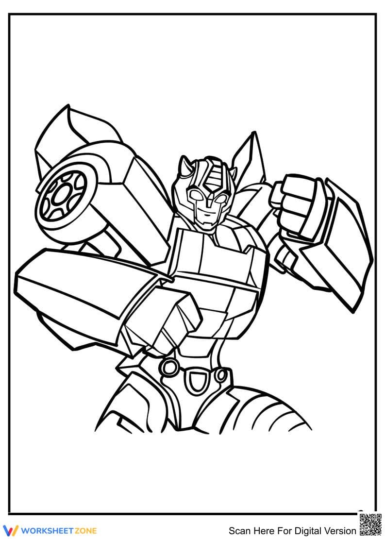 Fighting Transformers Printable Coloring Page | Grade K-5 - Page 1