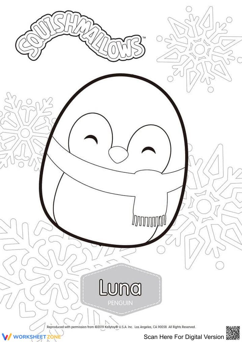 Cozy Luna Penguin Coloring Page - Page 1