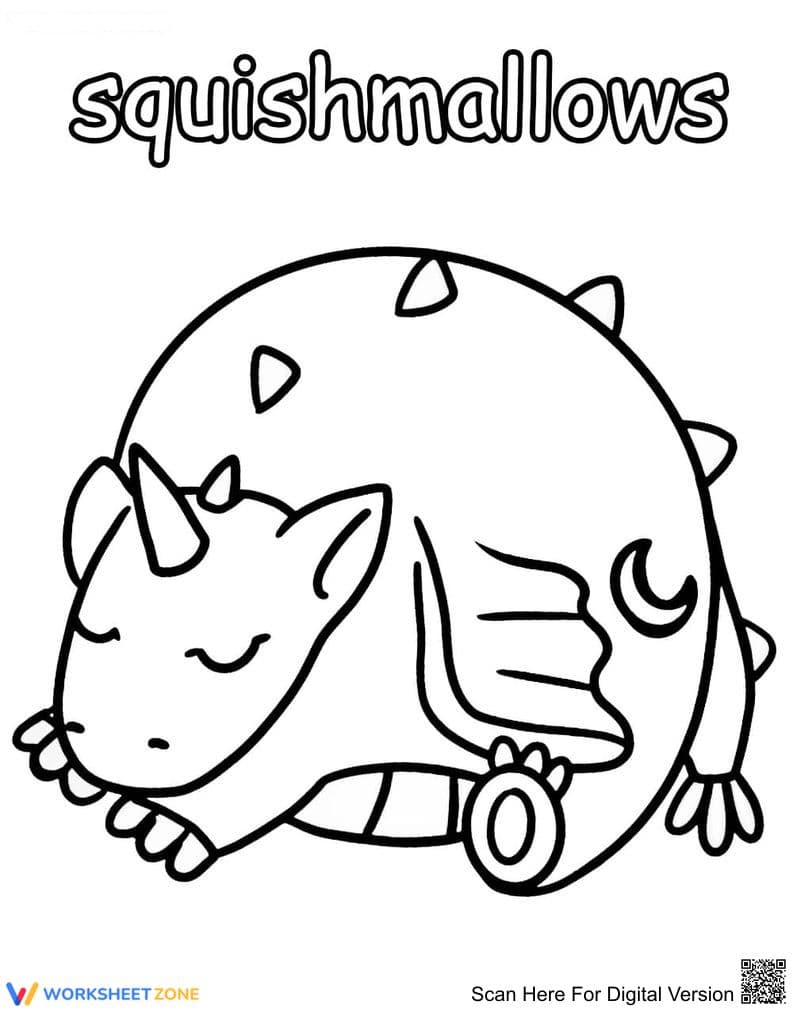 Squishmallow Coloring Sheet for Kids | Fun Activity - Page 1
