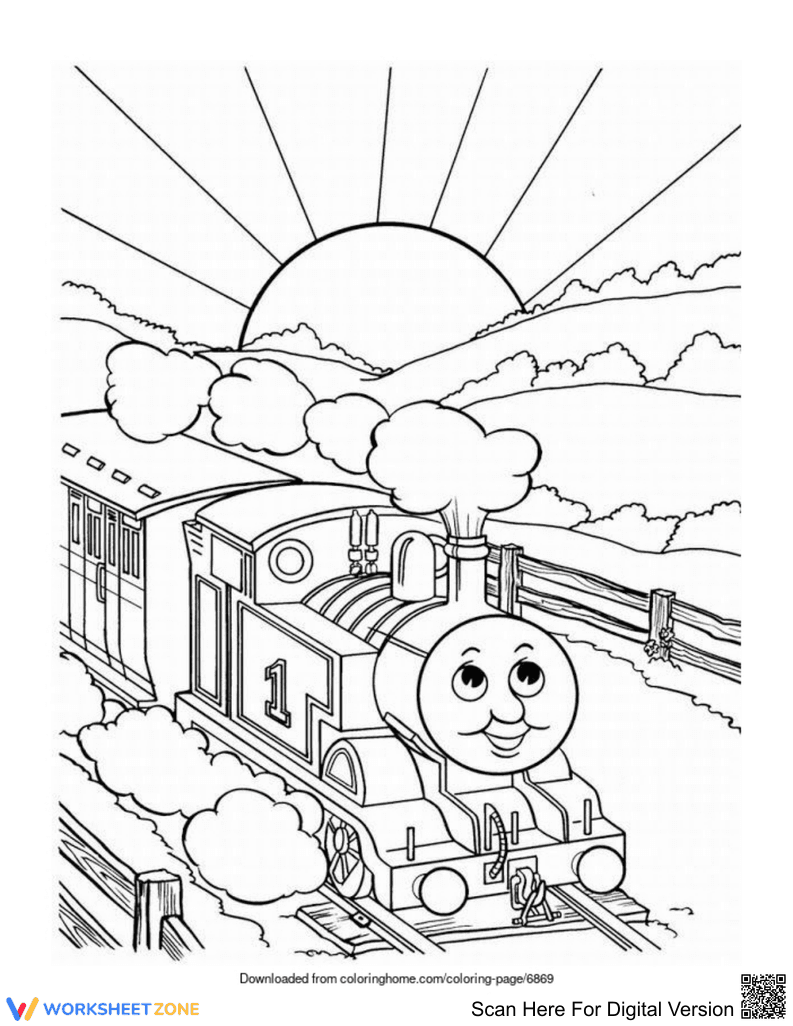 The Happy Train: A Fun Transportation Worksheet - Page 1