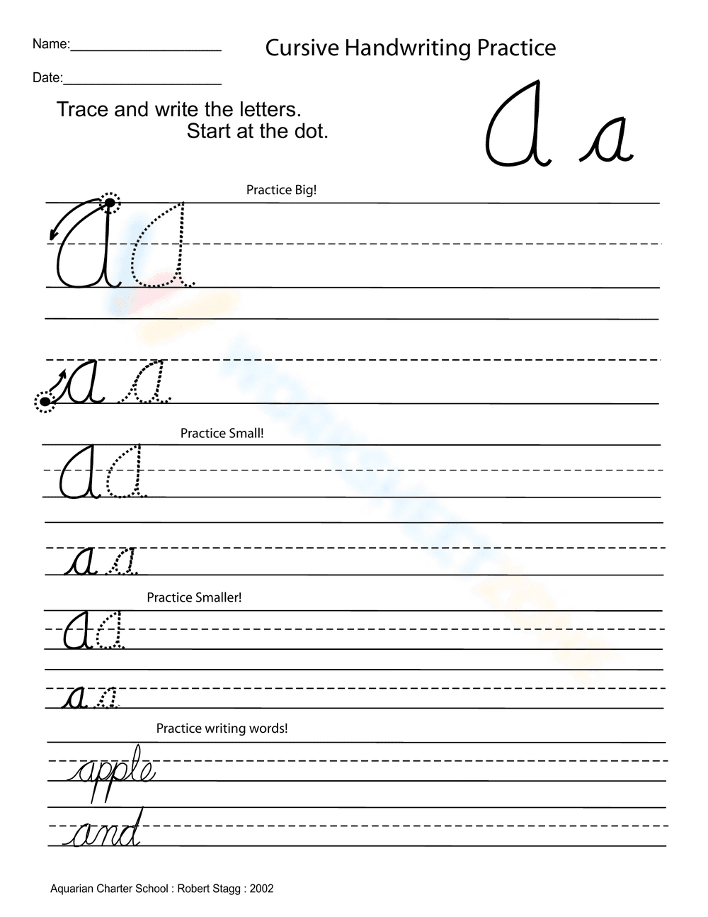 Cursive Alphabet Handwriting Practice | Grade 3 Essential - Page 1