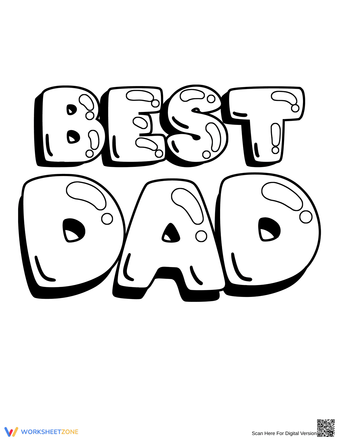 Best Dad Bubble Letters | Essential Father's Day Printable - Page 1