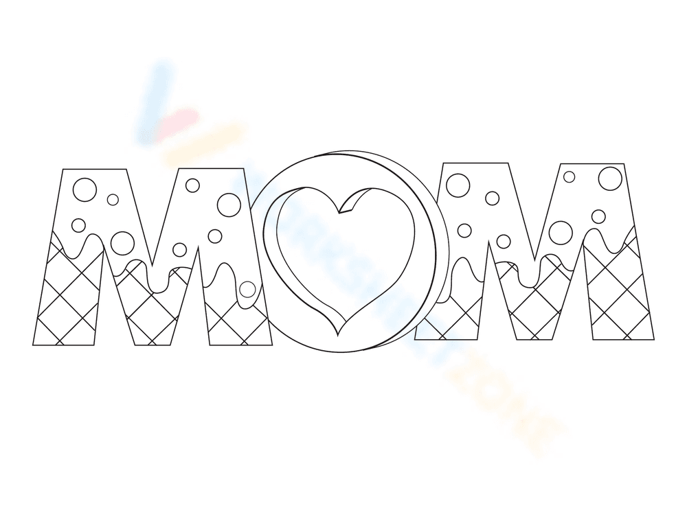 MOM Bubble Letters Printable | Grade K-1 Handwriting - Page 1