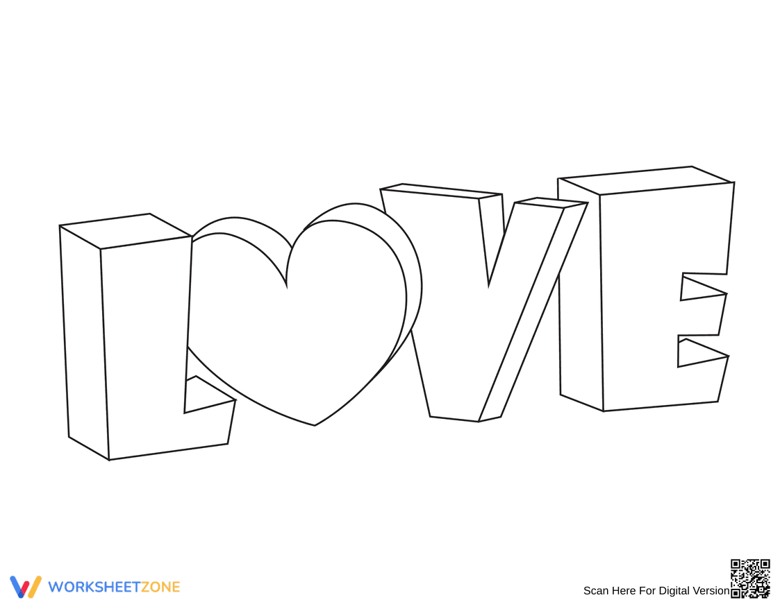 LOVE Bubble Letters Template | Printable Kindergarten - Page 1