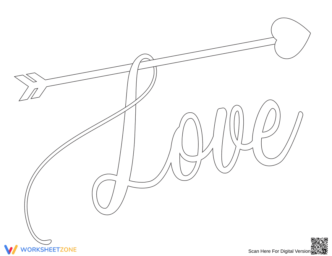 LOVE Cursive Bubble Letter | Printable Handwriting - Page 1