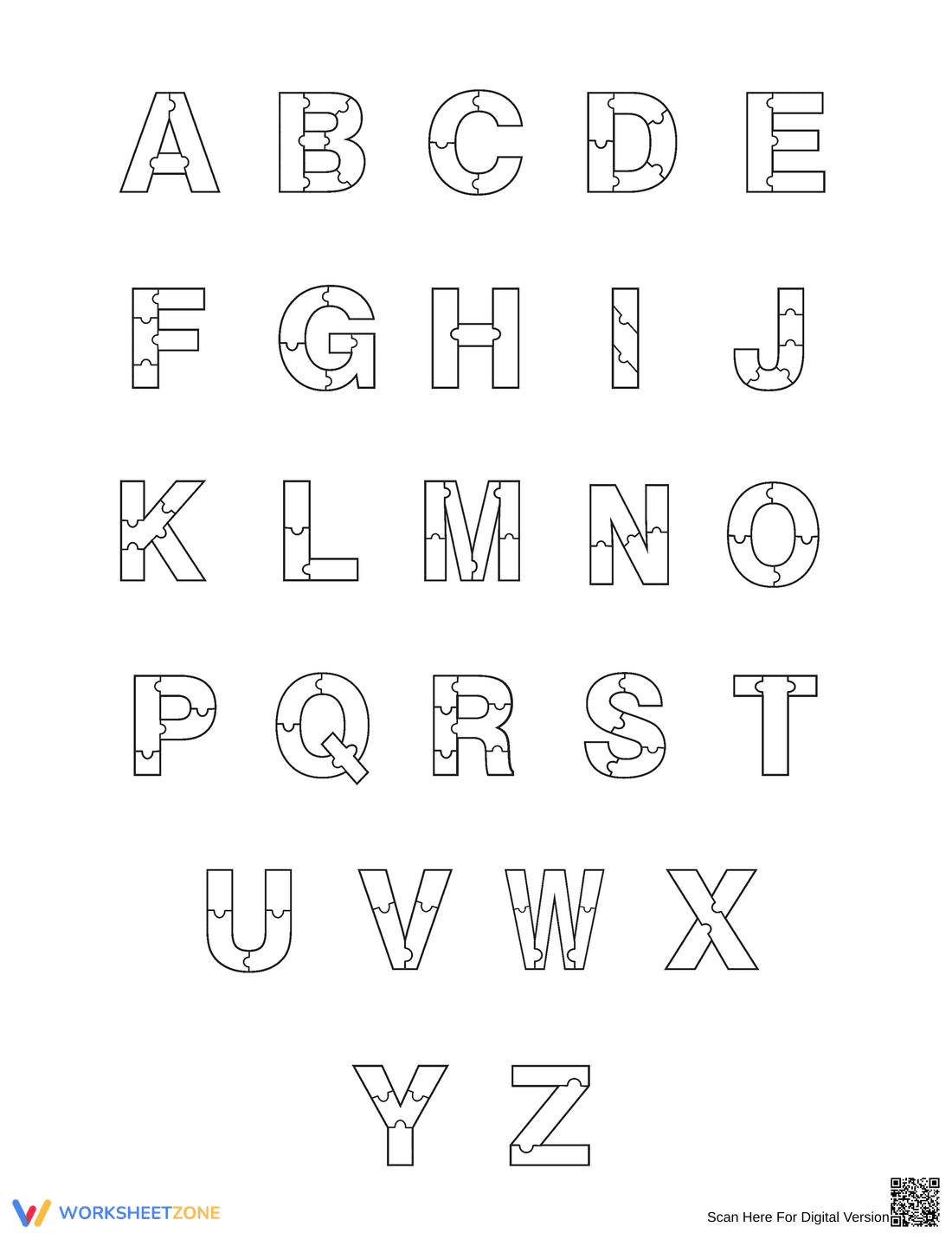 Alphabet Puzzle Worksheet | Printable No-Prep - Page 1