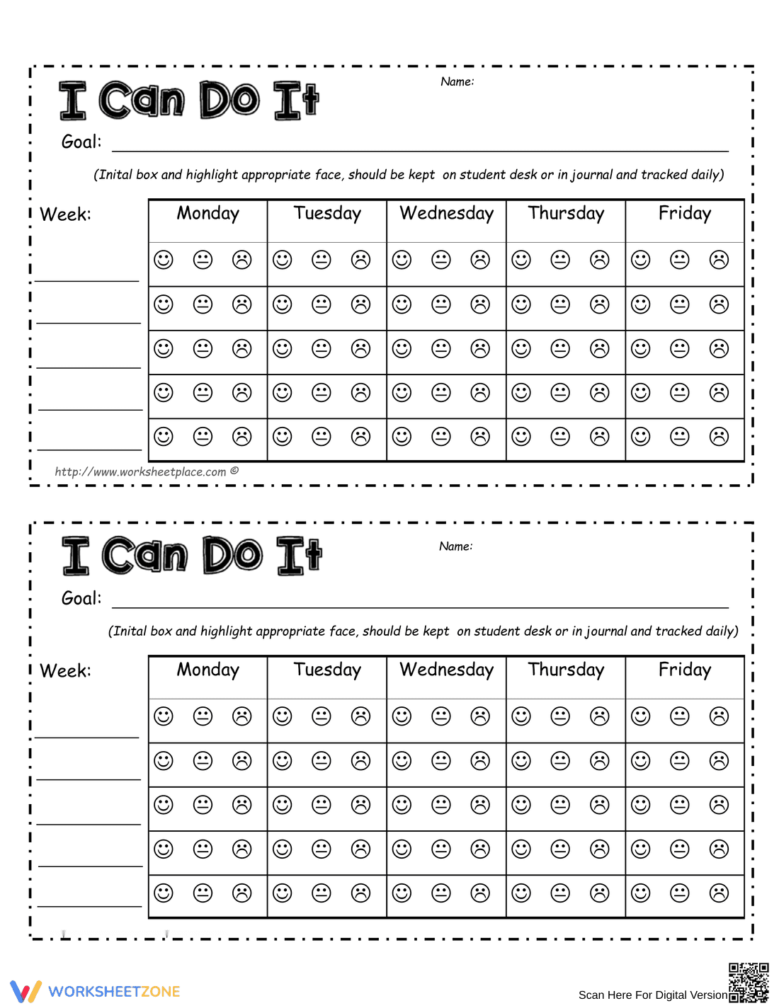 I Can Do It! Worksheet for Building Self-Efficacy - Page 1
