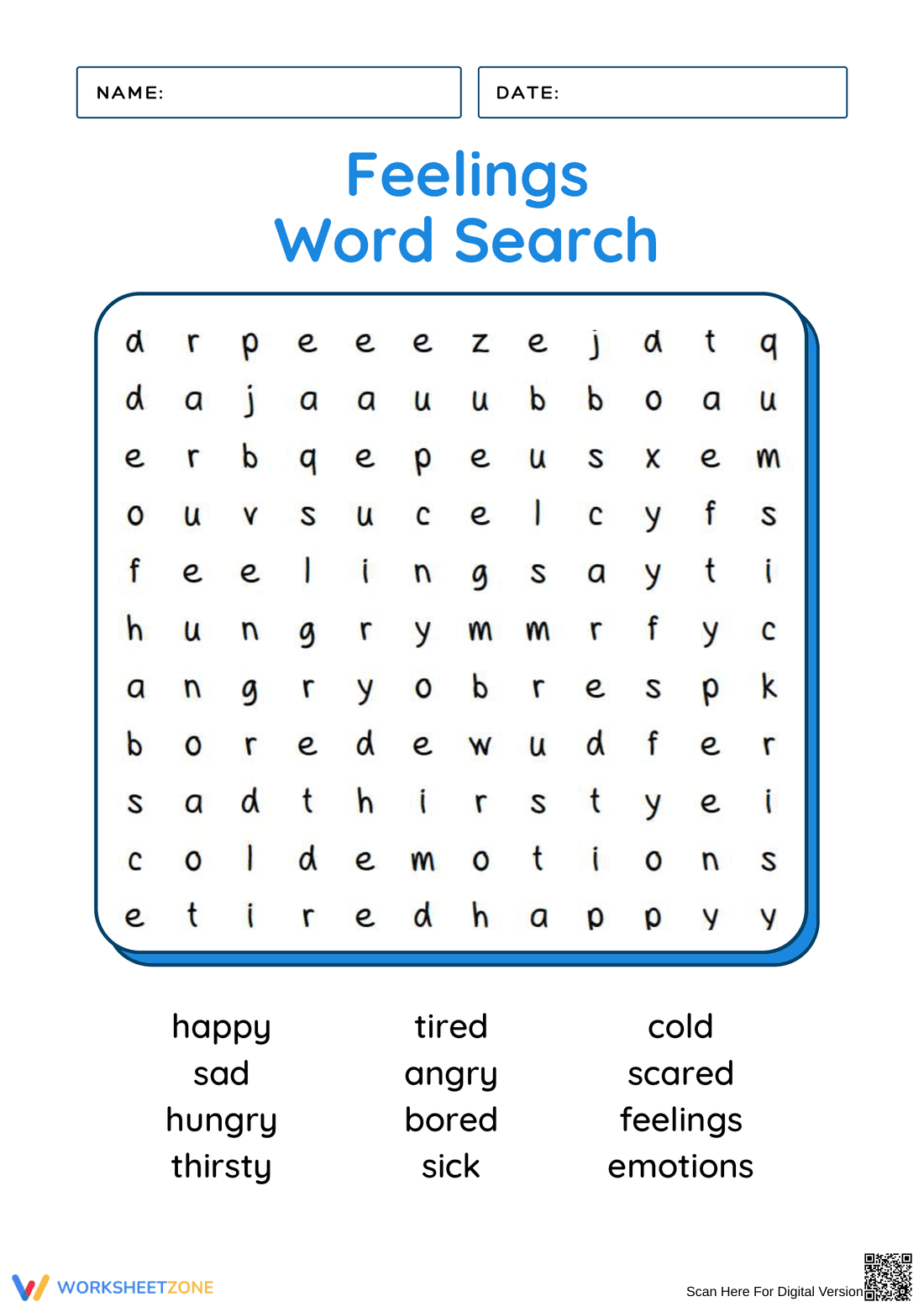 Exploring Your Feelings: A Comprehensive Worksheet - Page 1