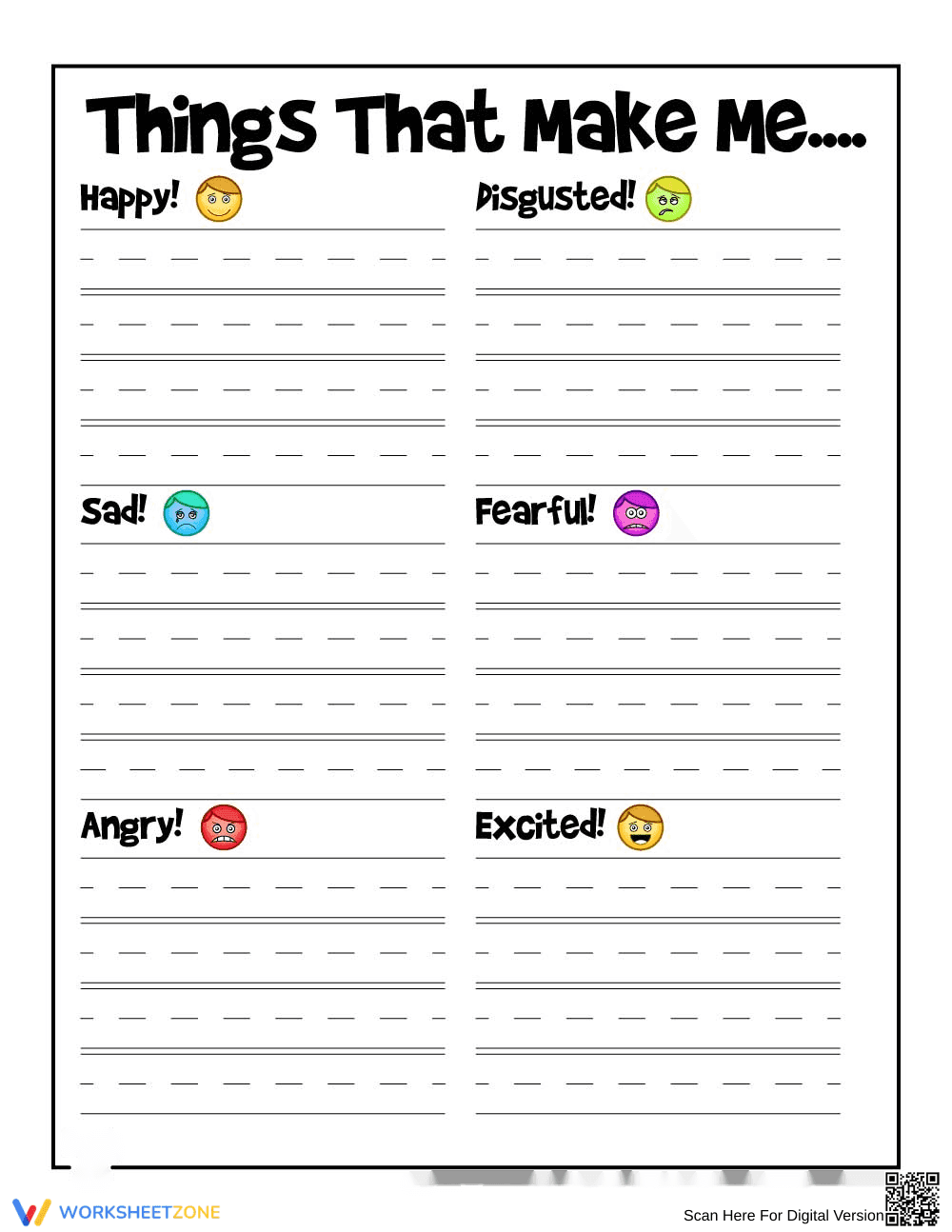 Things That Make Me... Worksheet for Self-Reflection - Page 1