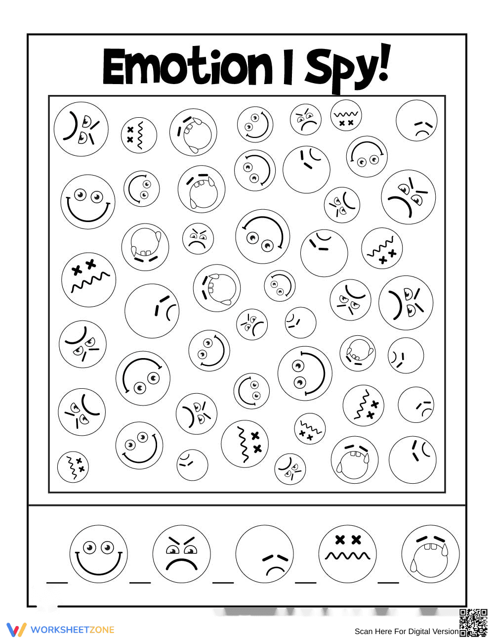 Emotion I Spy: A Fun Recognition Worksheet - Page 1