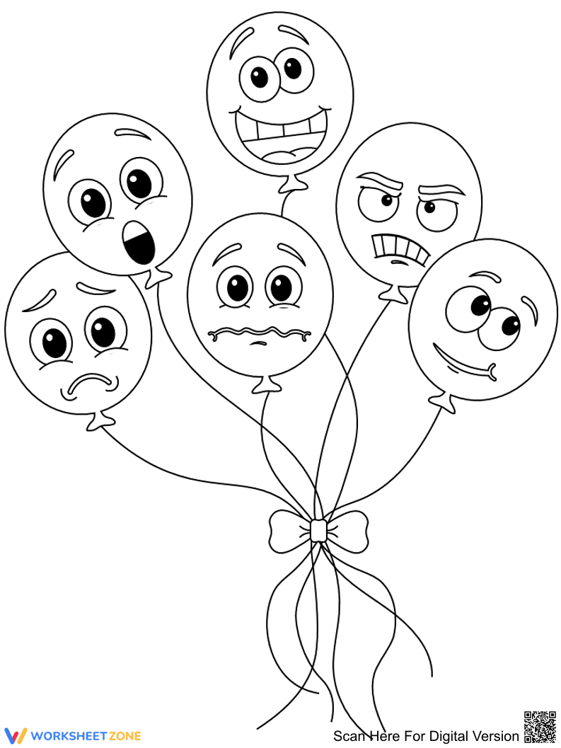 Exploring Emotions with Balloons Worksheet - Page 1