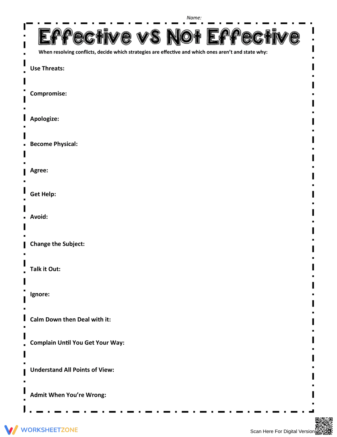 Effective Communication Skills Worksheet - Page 1