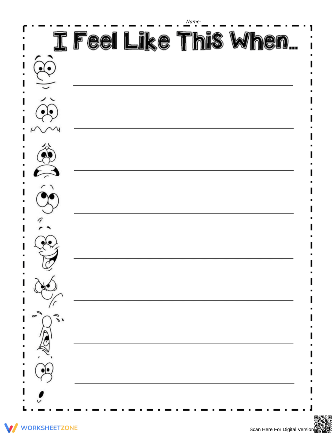 Worksheet on Emotional Association - Page 1