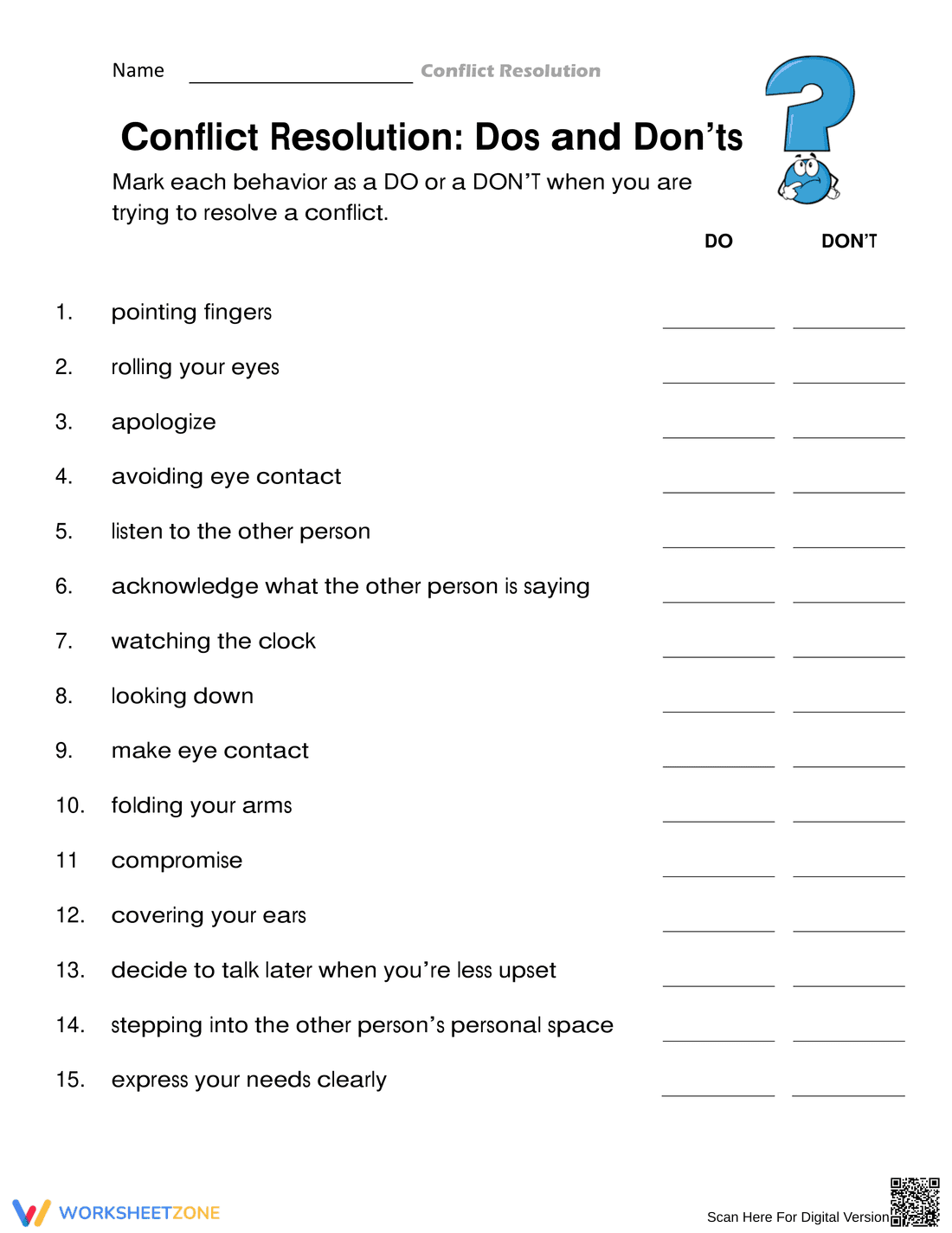 Conflict Resolution: Dos and Don'ts - Page 1