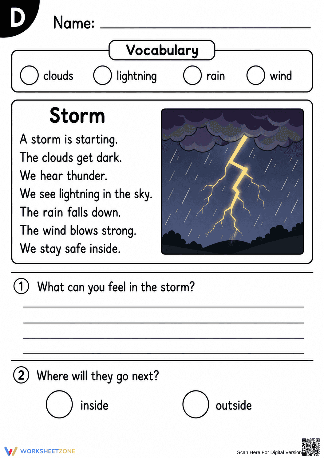 Learning About Weather: Storm Worksheet - Page 1