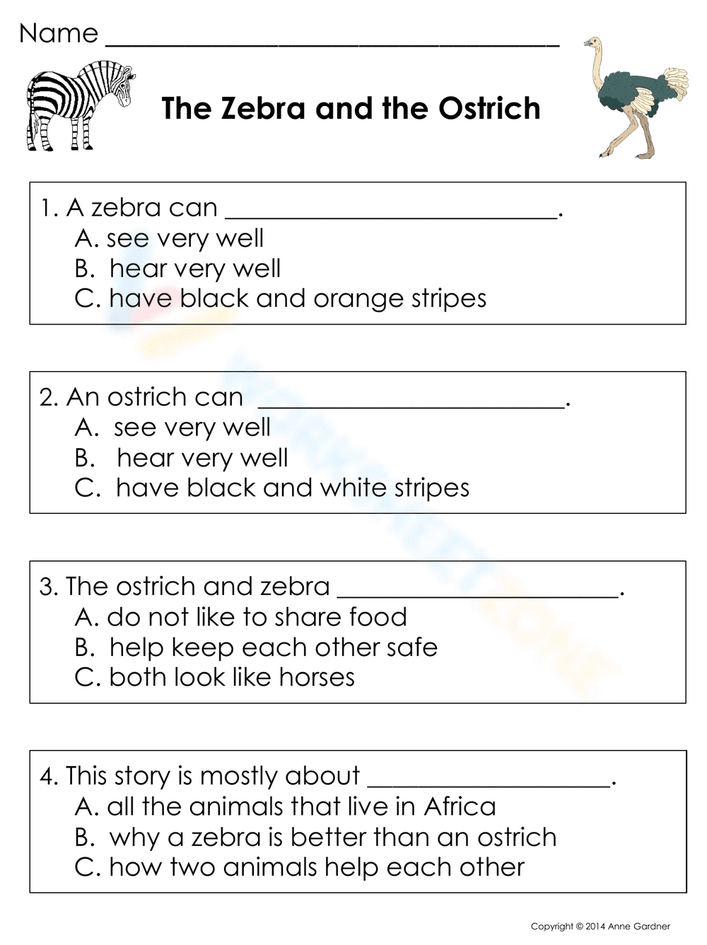 Zebra and Ostrich: Animal Symbiosis - Page 1