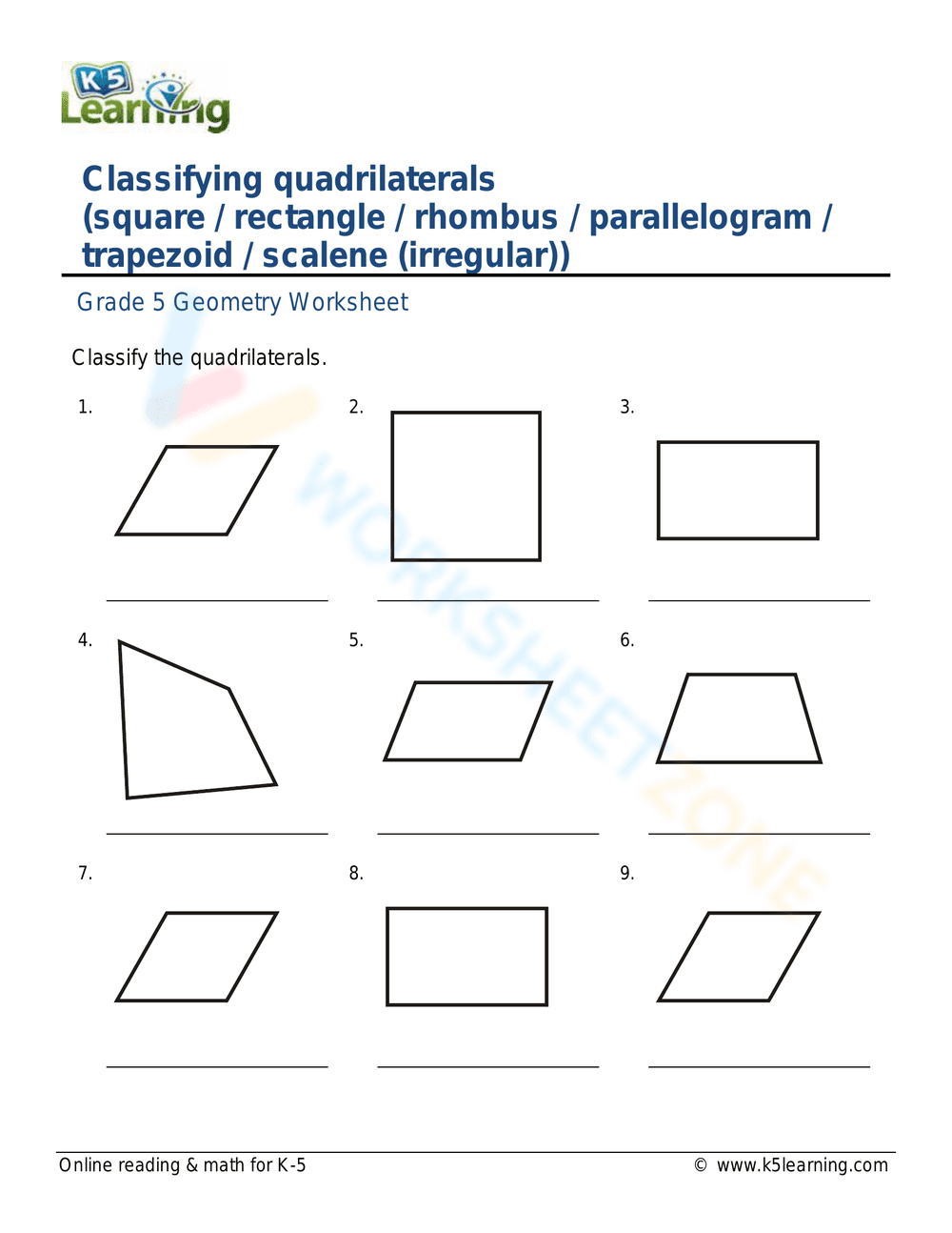 Classifying Quadrilaterals: Geometry Basics - Page 1