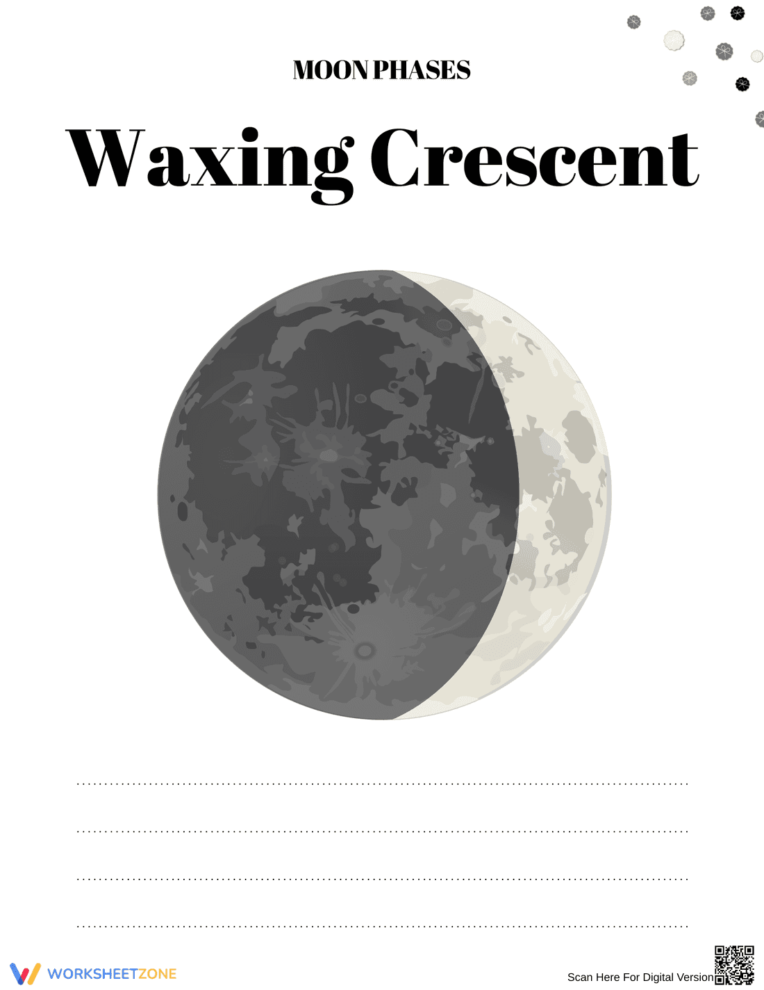 Waxing Crescent Worksheet - Page 1